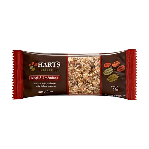 Barra Maçã e Amêndoas 35g - Hart's Natural