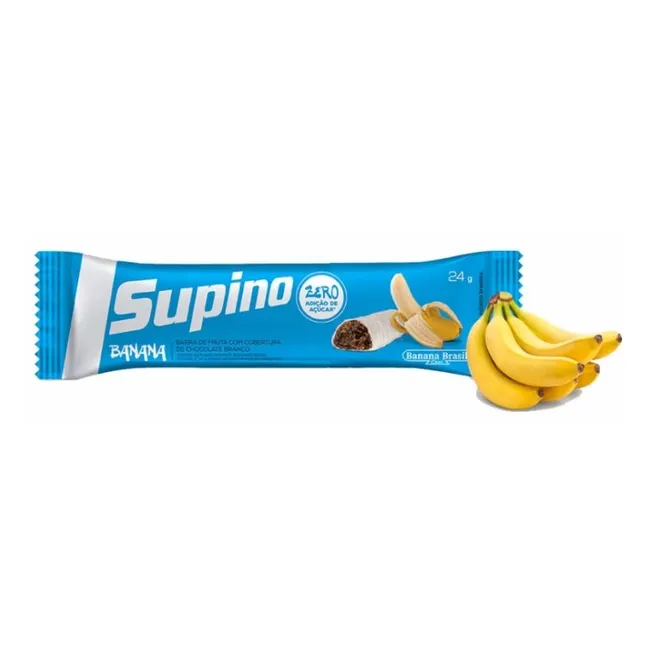 Supino Zero Banana e Choco Branco 24g  - Banana Brasil