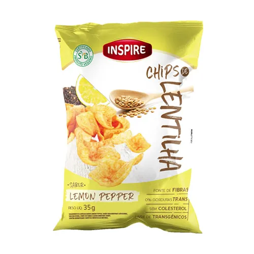 Chips de Lentilha Lemon Pepper 35g - Inspire