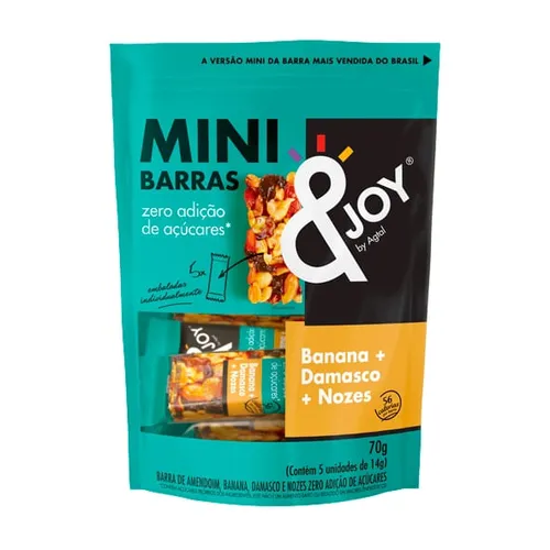 Barra Mini, Banana, Damasco e Nozes, Zero 14g x 5 - Enjoy