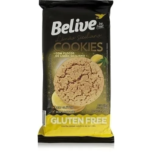 Cookie Sem Glúten Limão Siciliano 34g - Belive