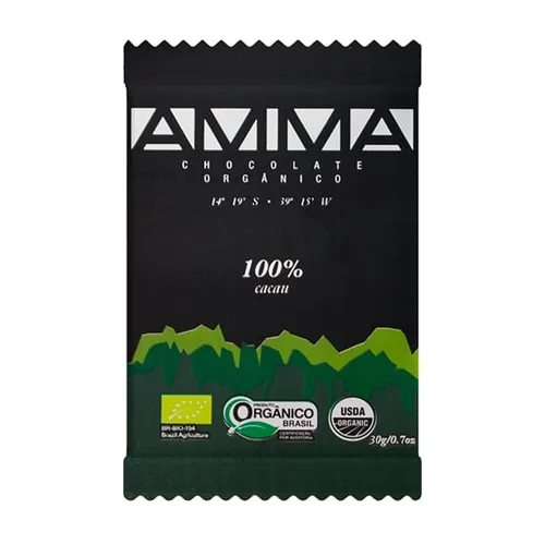 Chocolate Orgânico 100% 30g - Amma Chocolate