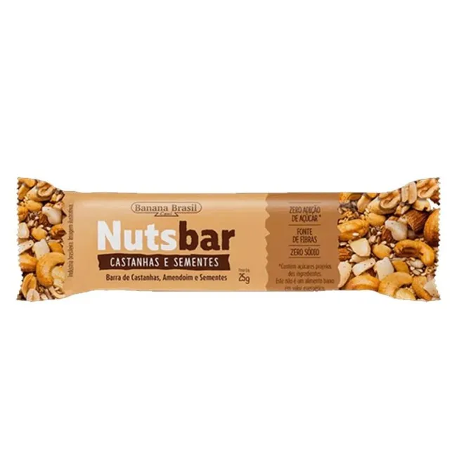 Nuts Bar Castanhas e Sementes 25g - Banana Brasil