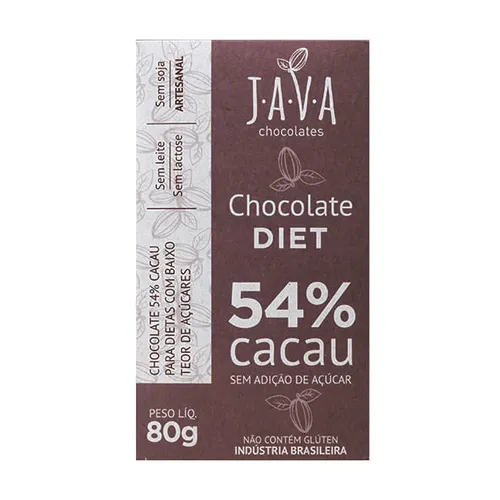 Chocolate Diet 54% 80g - Java Chocolates
