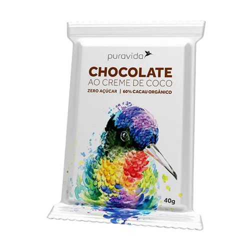 Chocolate ao Creme de Coco PuraVida 40g