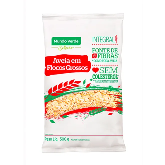 Descontinuado Aveia em Flocos Grossos Integral Mundo Verde Seleção 500g