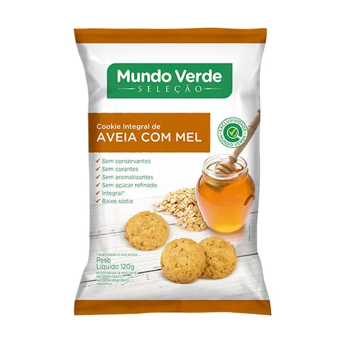 Cookie Integral Aveia e Mel 120g - MV Seleção