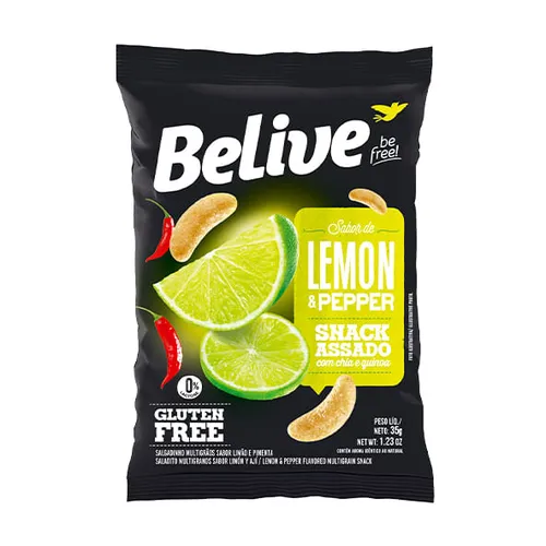 Salgadinho Sem Glúten Lemon e Pepper 35g - Belive