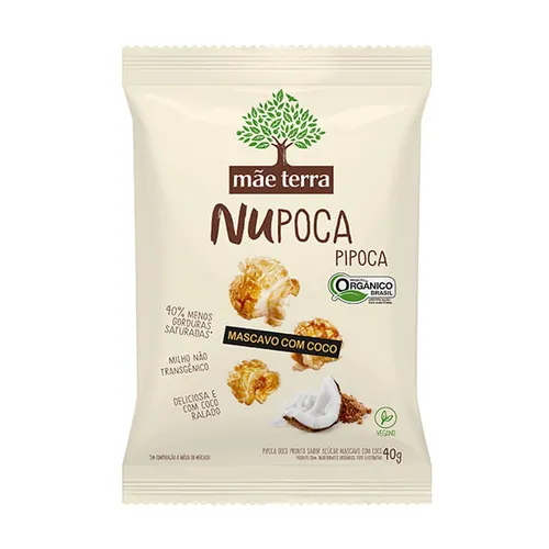 Snack Pipoca Org Mascavo 40g - Mãe Terra