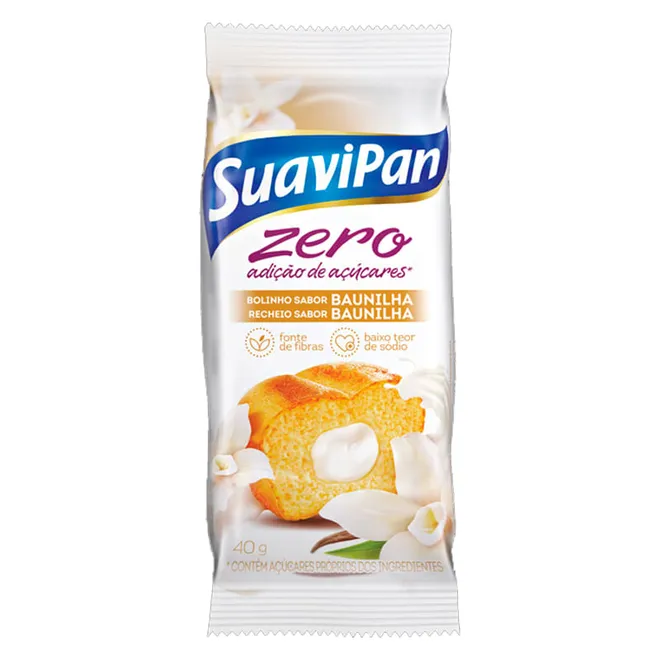 Bolinho de Baunilha sem Açúcar 40g - Suavipan